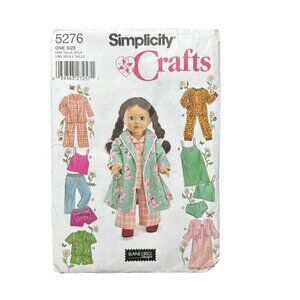 Simplicity 5276 Pattern 18in Doll Clothes Sewing Fashion Nightgown Robe Pajamas
